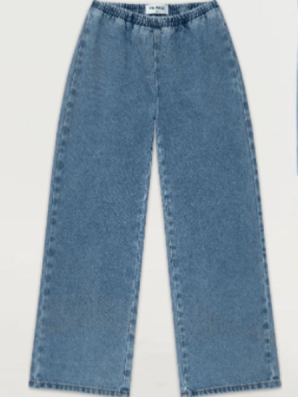 New Parke Wide Leg Large Jeans Elastic Waist Relaxed Fit 100% Cotton